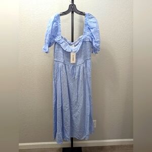 3/$14 Elegant Blue Off-Shoulder Dress